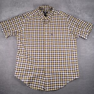 Ralph Lauren Jeans Co. Plaid‎ Button Up Short Sleeve Shirt Casual Mens Large